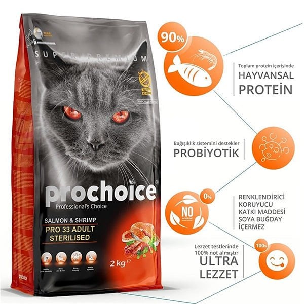 Pro Choice Pro 33 Sterilised Somonlu Kısırlaştırılmış Kedi Maması 15 Kg