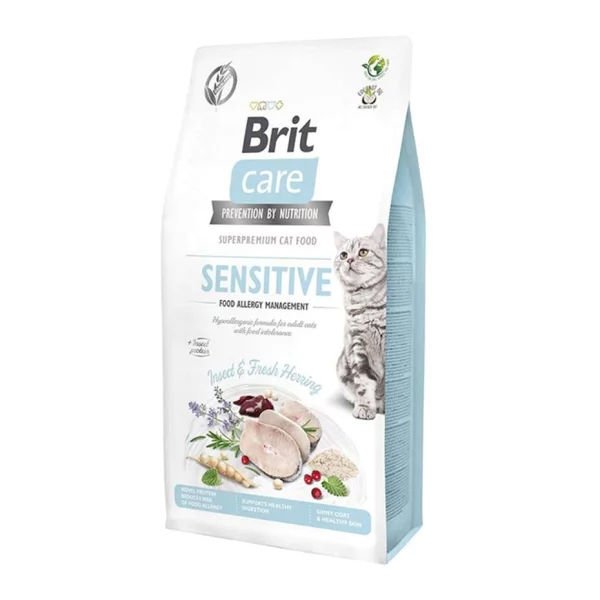 Brit Care Hipoalerjenik Sensitive Ringa Balıklı & Böcekli Tahılsız Yetişkin Kedi Maması 7 Kg