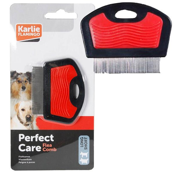 Karlie Köpek Pire Tarağı Kırmızı/Siyah 6x7 Cm