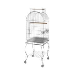 Qh Pet Cage Sehpalı Açılır Çatılı Papağan Kafesi Gri 51x51x152 Cm