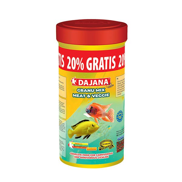 Dajana Granu Meat-Veggie Mix Akvaryum Balık Yemi 250+50 Ml 150 Gr