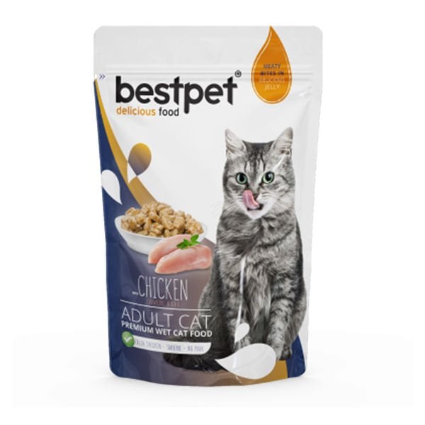 BestPet Adult Jelly Pouch Tavuklu Yaş Kedi Maması 85 Gr