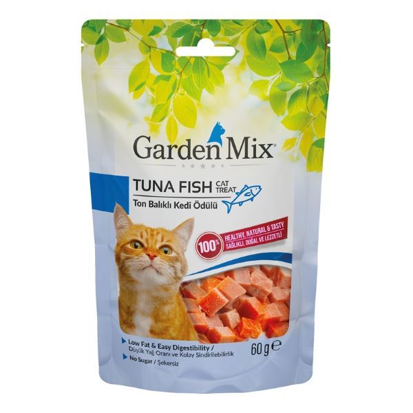 Garden Mix Ton Balıklı Düşük Yağlı Şekersiz Kedi Ödül Maması 60 Gr