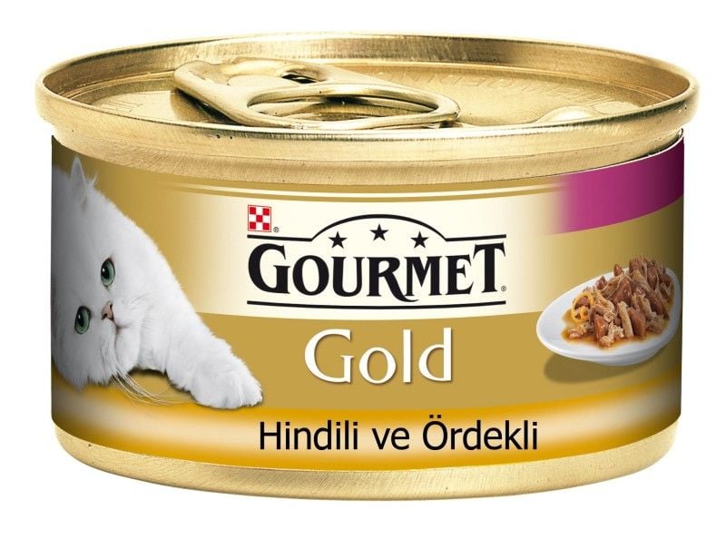 Gourmet Gold Ördek ve Hindili Yetişkin Konserve Kedi Maması 85 Gr