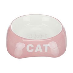 Trixie Seramik Kedi Mama ve Su Kabı Cat Kılçık Desenli 0.2 Lt 13 Cm