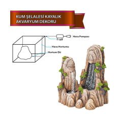 Dophin Kum Şelalesi Kayalık Figürlü Akvaryum Dekoru