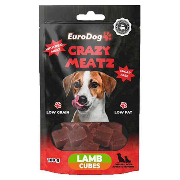 Euro Dog Kuzulu Küp Doğal Köpek Ödül Maması 100 Gr
