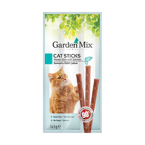 Garden Mix Somonlu Stick Kedi Ödül Maması 3 Adet 15 Gr