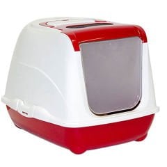 Moderna Flip Kapalı Kedi Tuvaleti Kırmızı 50 Cm