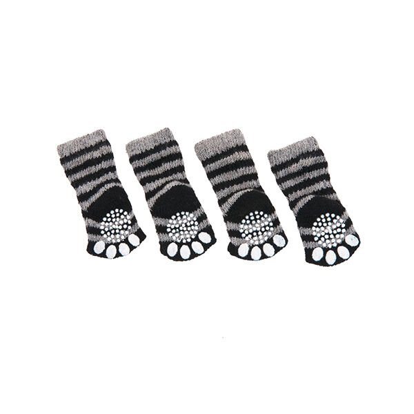 Karlie Köpek Çorabı Gri/Siyah Xsmall 39x28 Mm
