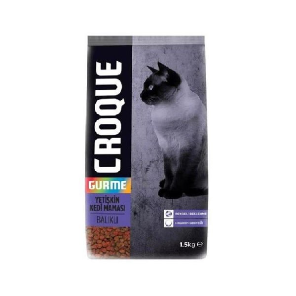 Croque Adult Gourmet Renkli Taneli Balıklı Yetişkin Kedi Maması 1.5 Kg