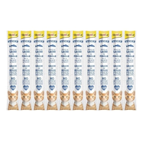 Gimcat Sticks Somonlu ve Alabalıklı Çubuk Kedi Ödül Maması 50 Gr
