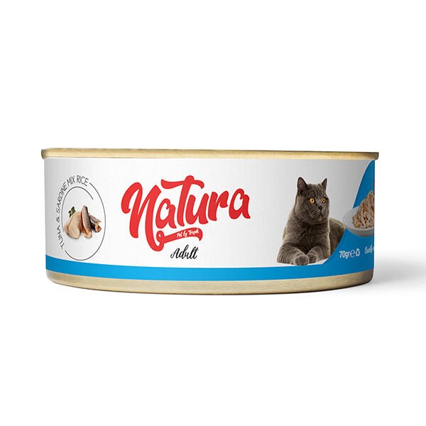 Natura Adult Tahılsız Ton Balık ve Sardalyalı Yetişkin Kedi Konservesi 70 Gr