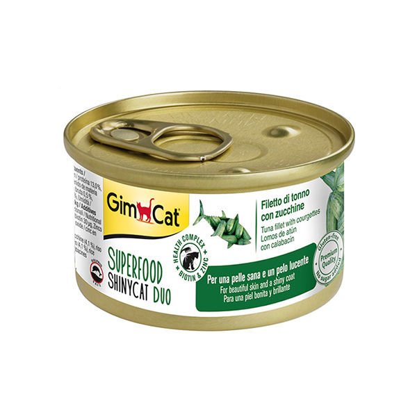 Gimcat Shinycat Kıyılmış Fileto Tuna ve Kabaklı Yetişkin Kedi Konserve Maması 70 Gr