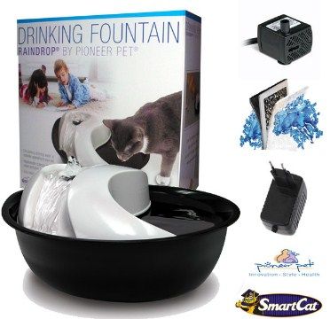 Pioneer Pet Kedi ve Köpekler için Otomatik Su Kabı Siyah 1770 Ml