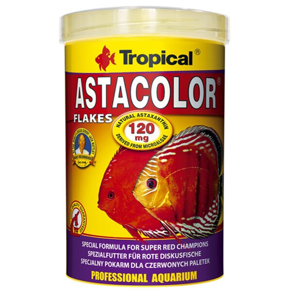 Tropical Astacolor Flakes Kırmızı Discus Balıkları İçin Astaksantinli Pul Yem 100 Ml