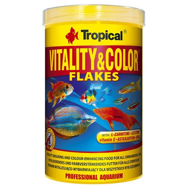 Tropical Vitality Color Flakes Tropikal Balıklar için Renklendirici Pul Yem 12 Gr