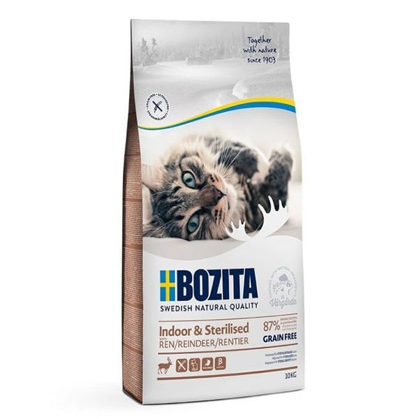 Bozita Indoor Kısırlaştırılmış Tahılsız Geyikli Yetişkin Kedi Maması 10 Kg