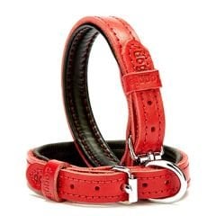 Doggie Fırstclass Köpek Deri Boyun Tasması Medium Kırmızı 1,5x25-30 Cm