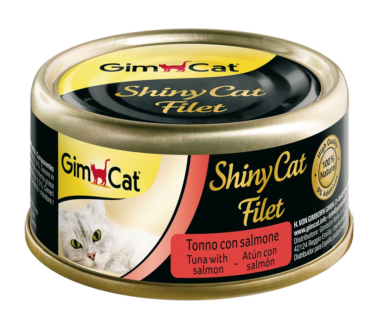 Gimcat Shinycat Tuna Balıklı ve Somonlu Yetişkin Konserve Kedi Maması 70 Gr