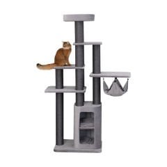 Trixie Kedi Tırmalama Kulesi ve Kedi Oyun Evi Gri 186 Cm