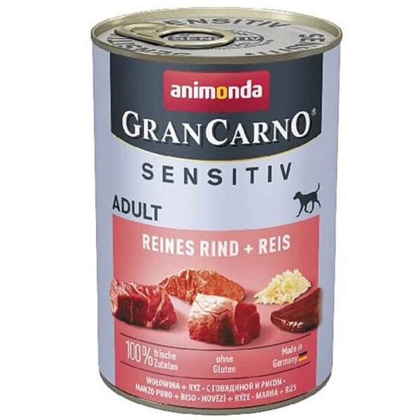 Animonda Gran Carno Sensitive Sığır Etli Ve Pirinçli Yetişkin Köpek Konservesi 400 Gr
