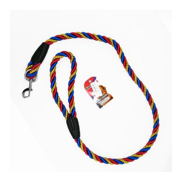 Euro Dog Spiral Desenli Köpek Uzatma Tasması Kırmızı/Mavi/Sarı 14 Mm 120 Cm