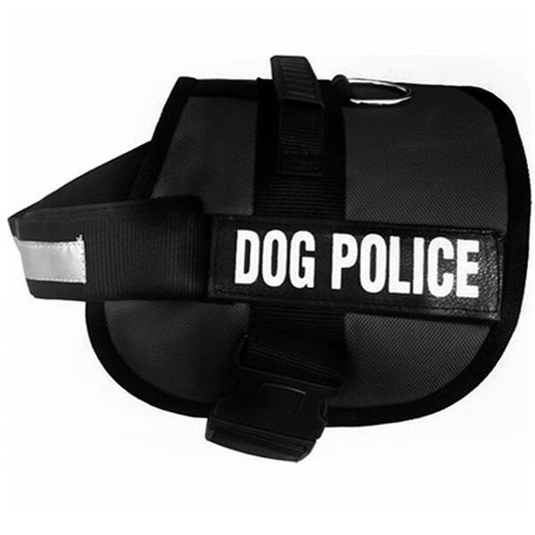 Dog Police Büyük  Köpek Göğüs Tasması Siyah