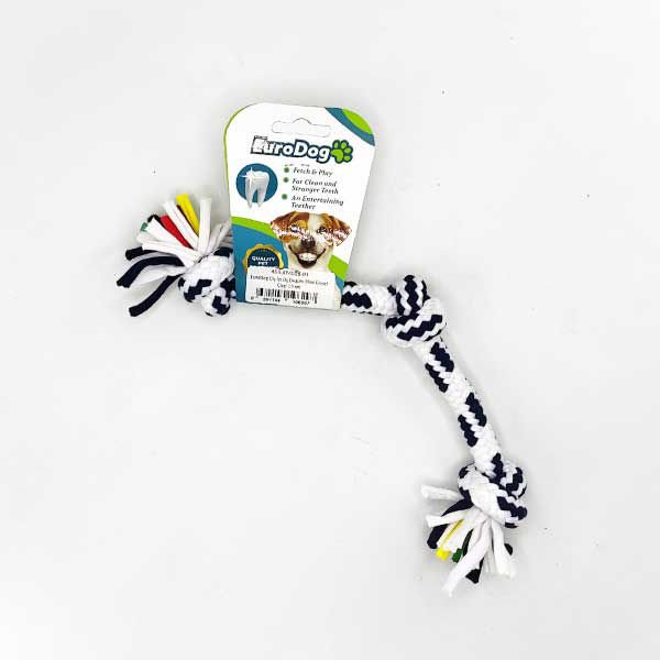 Euro Dog Üç Düğümlü Diş Kaşıma İpi Köpek Oyuncağı Beyaz/Lacivert 15 Cm