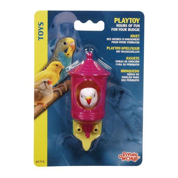 Living World Muhabbet Kuşu Kafası Plastik Oyuncak Kırmızı/Sarı