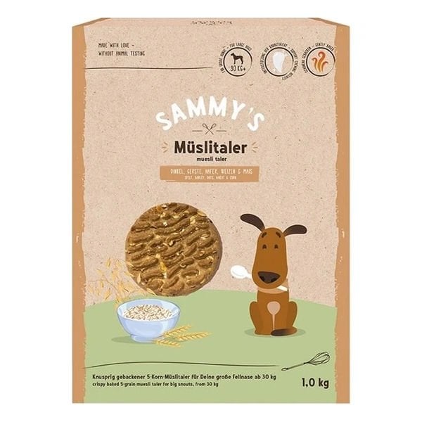 Sammy's Muesli Taler 5 Taneli Çıtır Müsli Köpek Ödül Maması 1 Kg