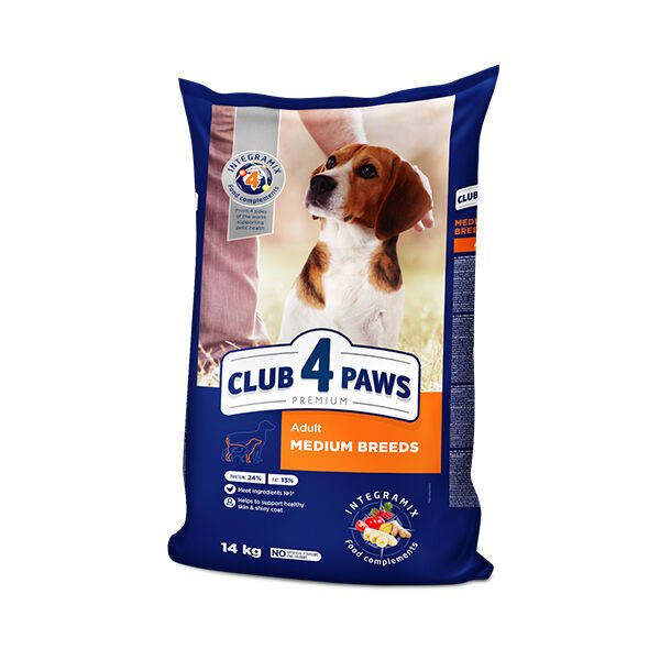 Club4Paws Premium Medium Breed Tavuklu Orta Irk Yetişkin Köpek Maması 14 Kg