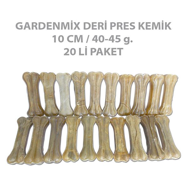 Garden Mix Deri Pres Kemik Köpek Ödülü 10 Cm 40-45 Gr 20 Adet