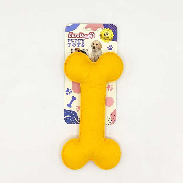 Euro Dog Puppy Toys Peluş Kemik Yavru Köpek Oyuncağı Sarı
