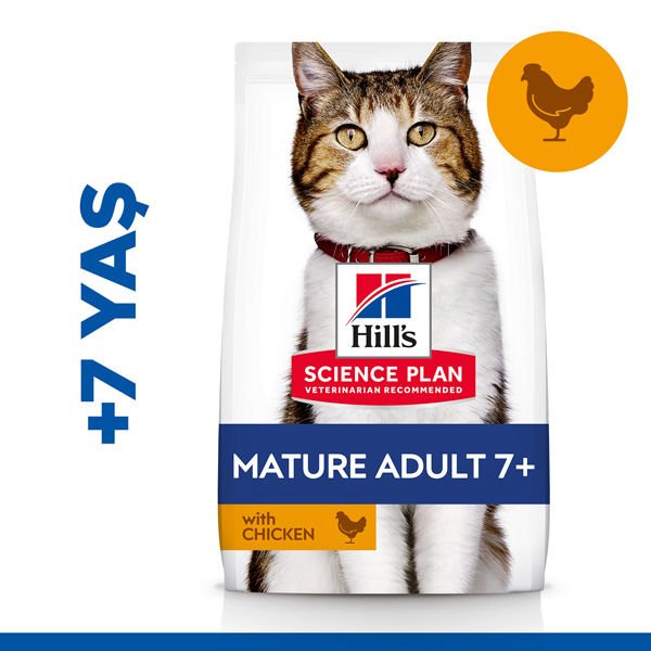 Hills Mature +7 Tavuklu Yaşlı Kedi Maması 1.5 Kg