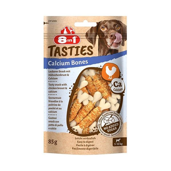 8in1 Tasties Calcium Bones Tavuklu Sargılı Köpek Kemik Ödülü 85 Gr