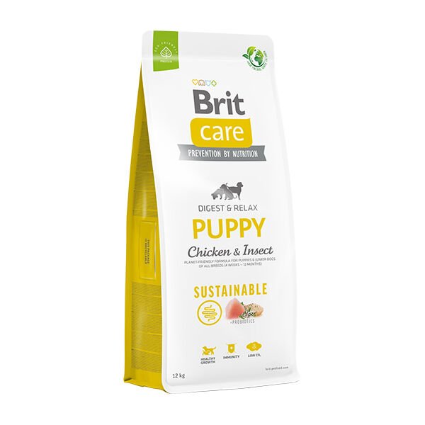 Brit Care Sustainable Tavuklu ve Böcek Proteinli Yavru Köpek Maması 12 Kg