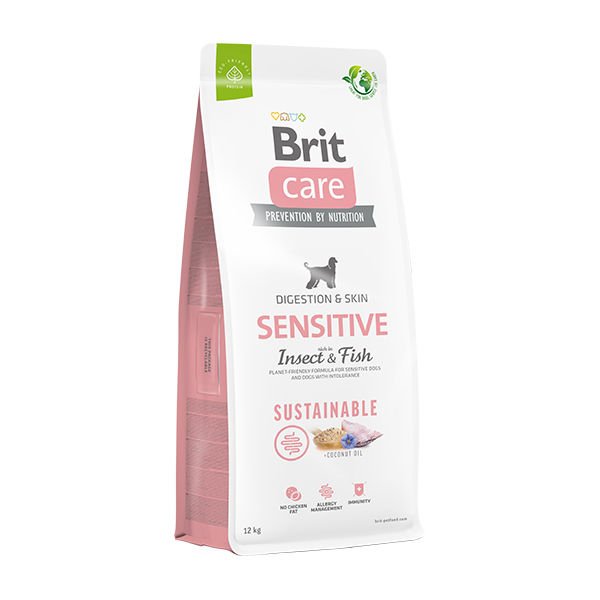 Brit Care Sustainable Sensitive Balıklı ve Böcek Proteinli Yetişkin Köpek Maması 12 Kg