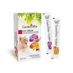 Garden Mix Somonlu ve Ördekli Sıvı Kedi Ödül Maması 15 Gr 24 Adet