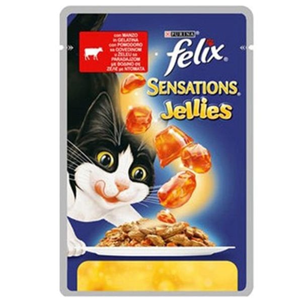 Felix Sensations Sığır Etli Domatesli Yaş Kedi Maması 100 Gr