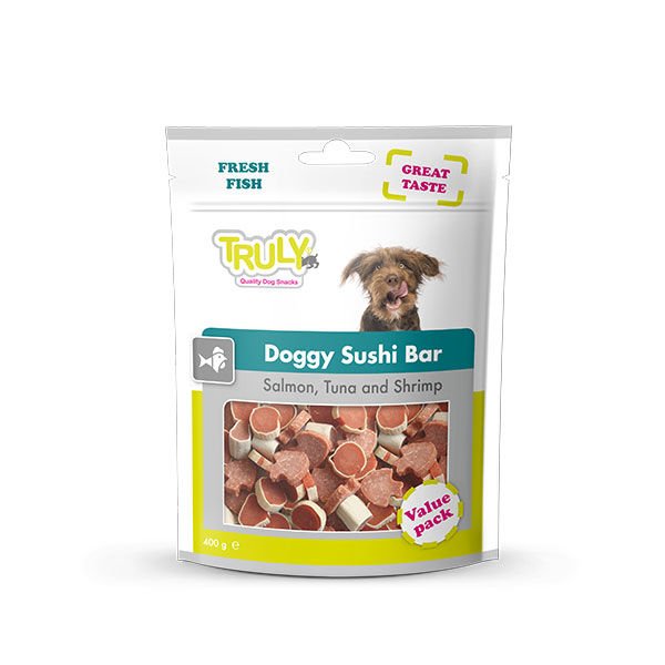 Truly Sushi Bar Somon ve Tuna Balıklı Yumuşak Köpek Ödül Maması 90 Gr