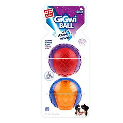 Gigwi Ball Sesli Sert Top Köpek Oyuncağı 2 Adet Large