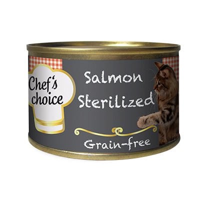 Chefs Choice Kıyılmış Somonlu Tahılsız Kısırlaştırılmış Kedi Konservesi 80 Gr