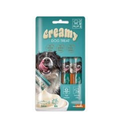 M-Pets Creamy Somonlu ve Biftekli Sıvı Köpek Ödül Maması 15 Gr 4 Adet