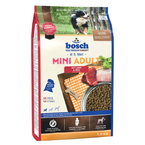 Bosch Mini Adult Küçük Irk Kuzu Etli Yetişkin Köpek Maması 3 Kg