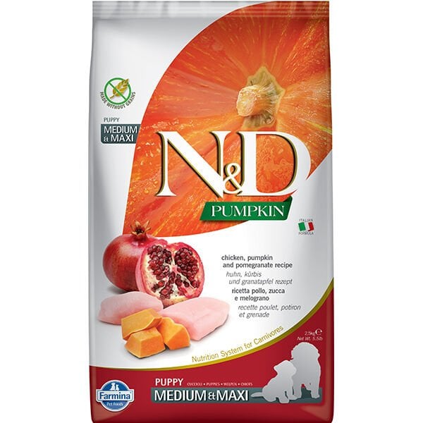 N&D Pumpkin Tavuk ve Narlı Büyük ve Orta Irk Yavru Köpek Maması 2.5 Kg