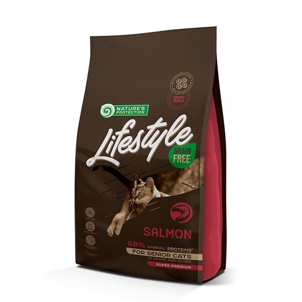 Natures Protection Lifestyle Tahılsız Somonlu Yaşlı Kedi Maması 1.5 Kg