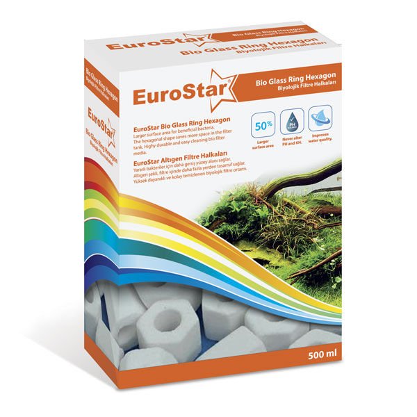 Euro Star Bio Filter Ring Hexagon Akvaryum Filtre Malzemesi 500 Ml