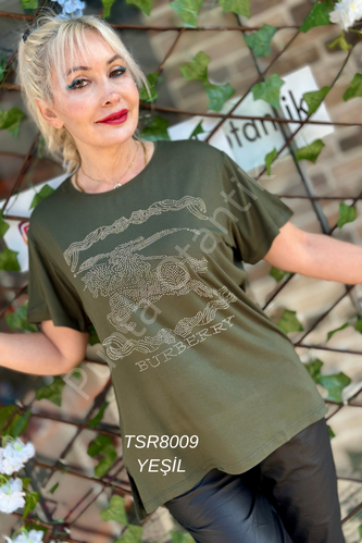 TSR8009 Likralı Tişört YEŞİL