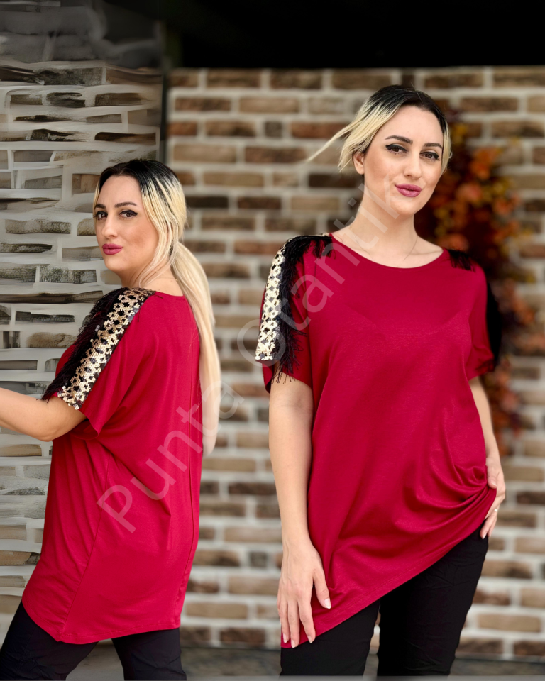 TSR8032 Likralı Kolsuz Tişört Bordo